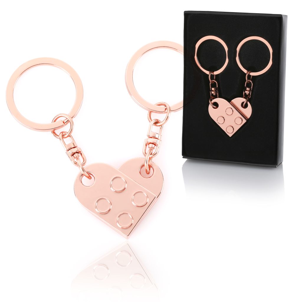 CraftWerk Schlüsselanhänger Herz 2er Set mit magnetischer Produktbild 