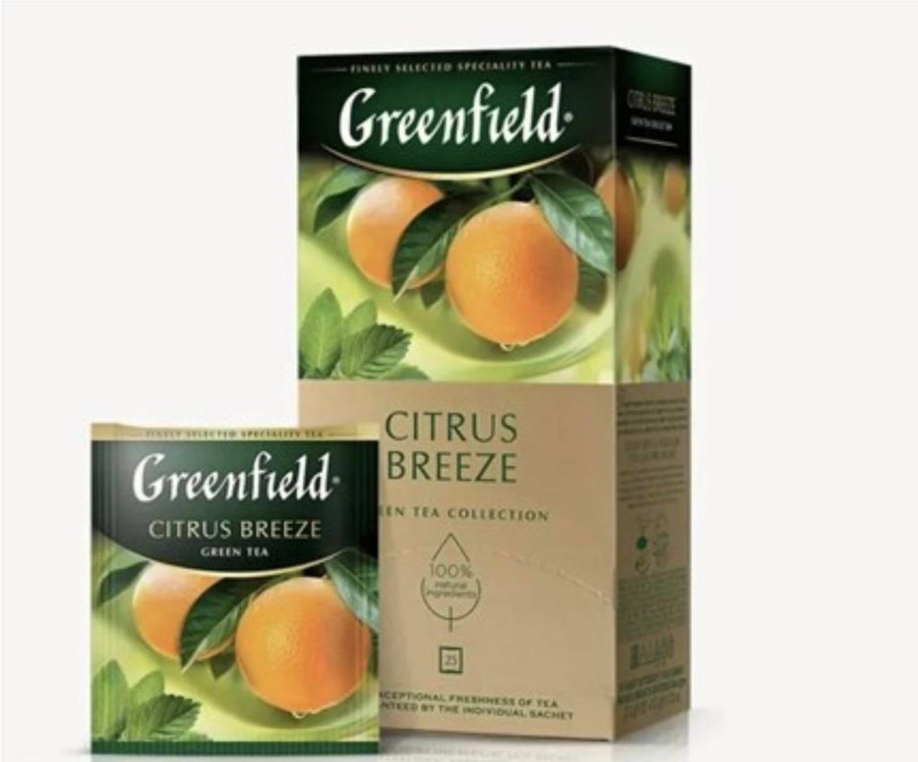 Greenfield Herbal Citrus Breeze – Grüner Tee mit Zitrus & Minze – 25 Teebeutel