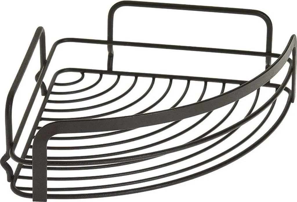 Étagère de salle de bain compacte 20x20 cm en acier noir inoxydable