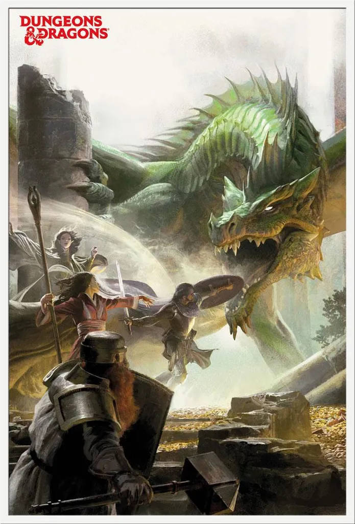 Poster encadré Donjons & Dragons Adventure, cadre Shinsuke blanc robuste