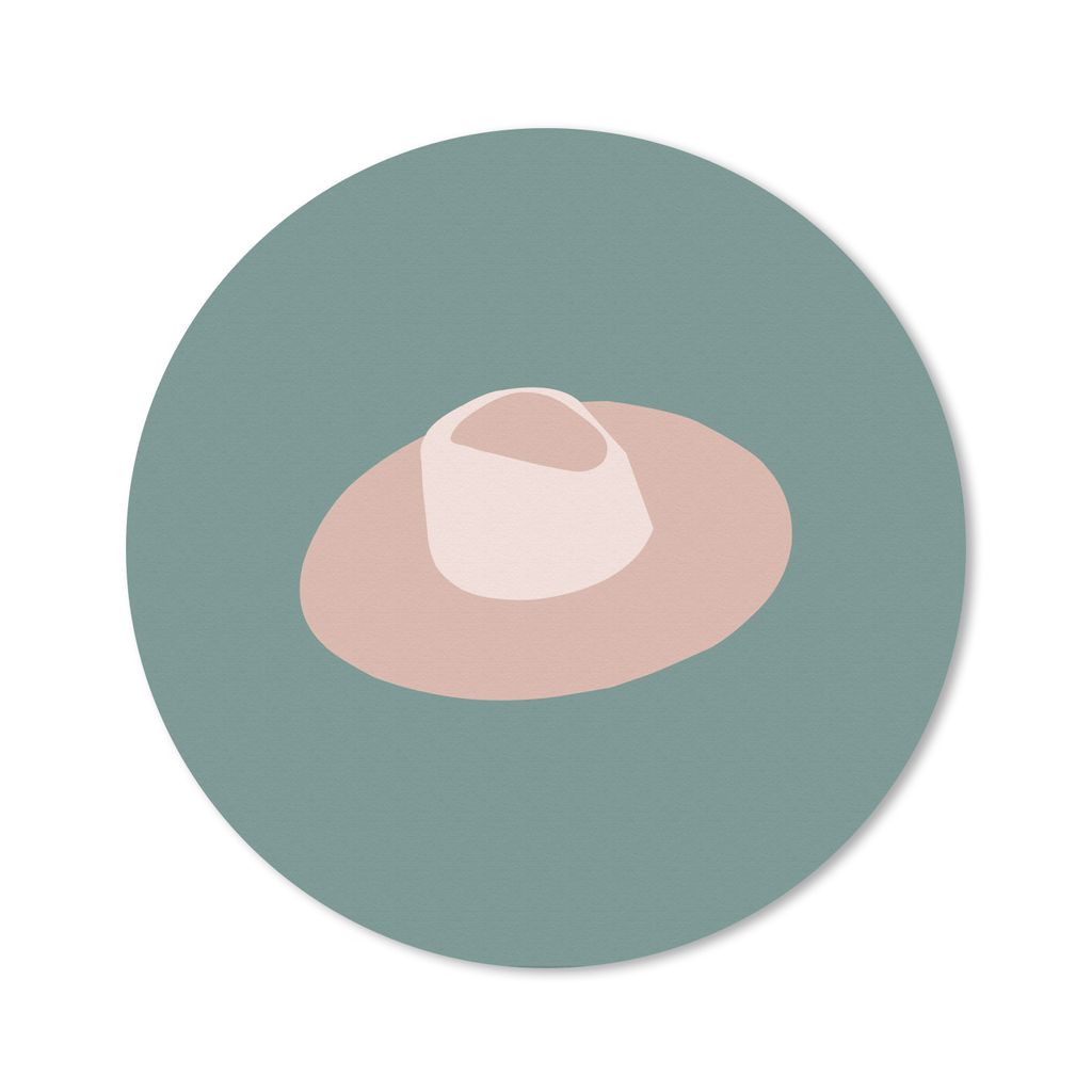 MuchoWow Mauspad Mousepad Sommer - Hut - Grün 30x30 cm - Mousepads - Maus Mat - Pad - Mausunterlage - Tischunterlage - Schreibtischmatten