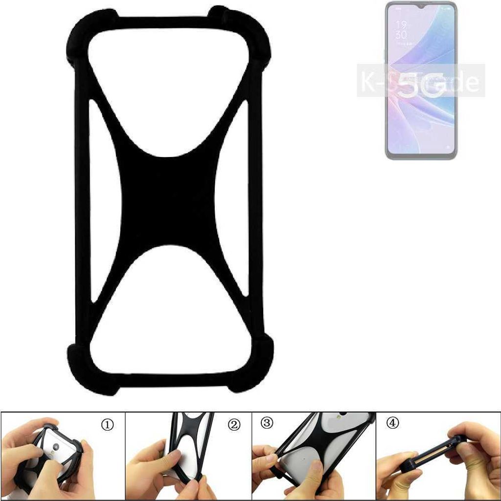K-S-Trade Handy-Hülle Schutz-Hülle kompatibel mit Oppo A97 5G Silikon Bumper TPU Softcase Smartphone Stoßschutz, schwarz