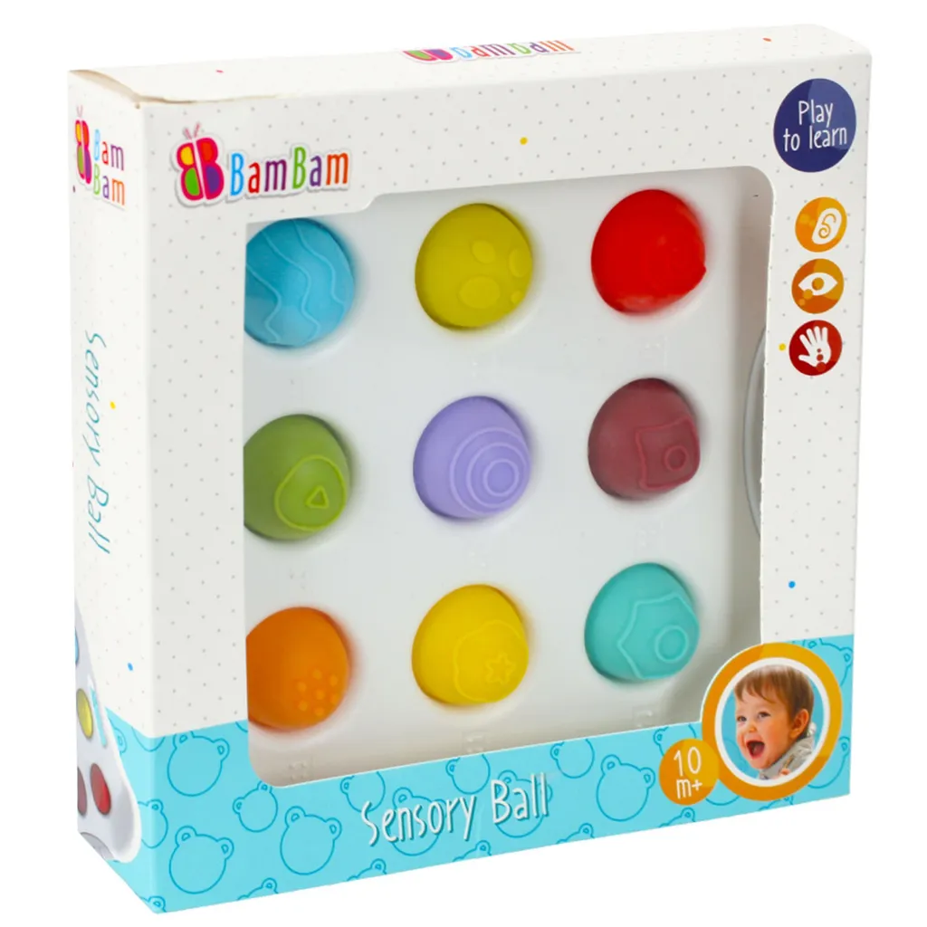Tableau de Bord Sensoriel BAM BAM avec 3 Balles de Texture Variées