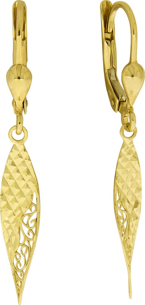 V Ohrhänger 375/- Gold 3,7cm gelb 324330209-2