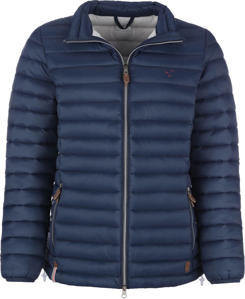 modAS Damen Steppjacke mit Stehkragen - Gesteppte Jacke in Daunenoptik inkl. Aufbewahrungsbeutel in Marine Größe 36/38