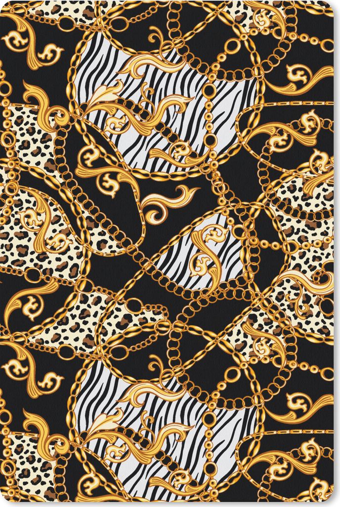 MuchoWow Mauspad Mousepad Halskette - Gold - Panther - Zebra 40x60 cm - Mousepads - Maus Mat - Pad - Mausunterlage - Schreibtisch Accesoire