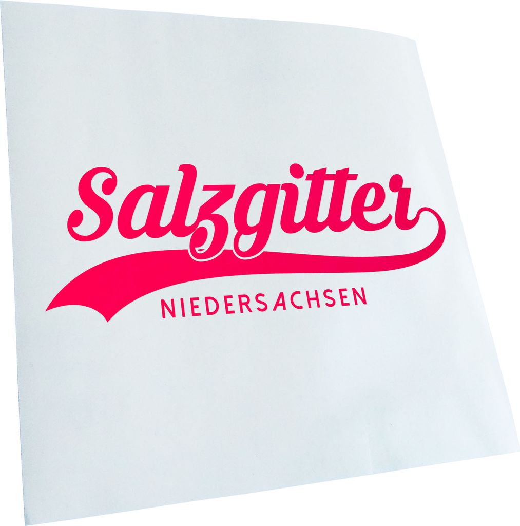 Kiwistar - Autoaufkleber - Salzgitter Niedersachsen - Neonpink - 40x14cm - Aufkleber für Auto, Laptop, Fahrrad, LKW, Motorrad mehrfarbig JDM Decal...