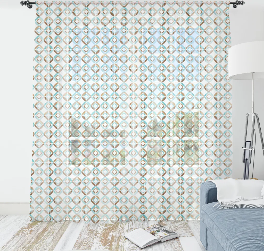Tapisserie Abstraite Bleue 274x274cm ABAKUHAUS en Satin Soyeux Haut de Gamme