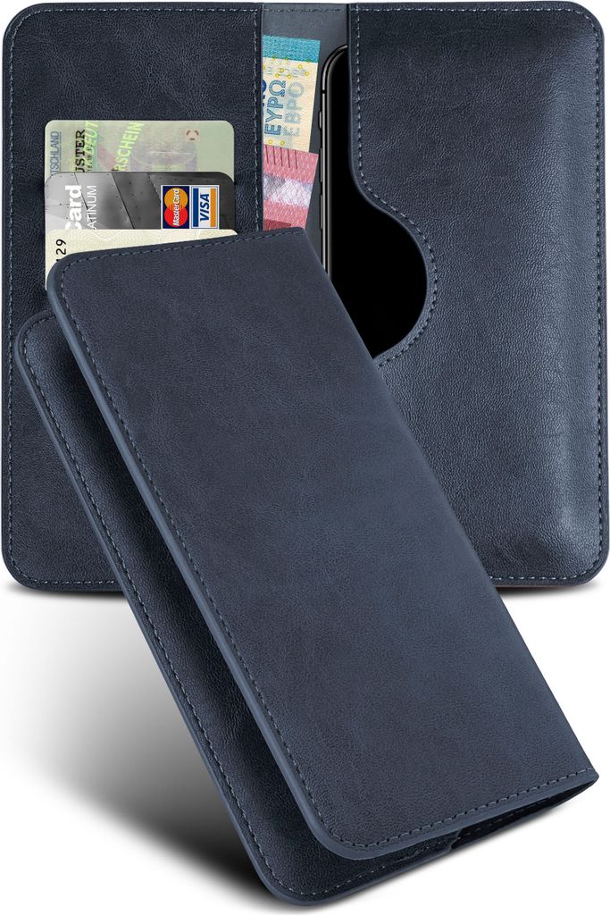 PURSE-CASE für ZTE Blade A7 (2019), Farbe:Dunkelblau