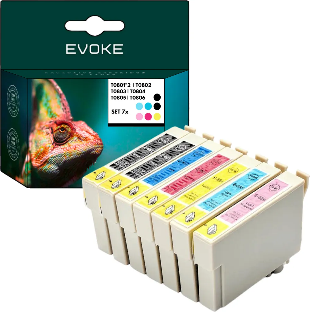 Cartuccia d'inchiostro per Epson 2x T0801 + T0802 + T0803 + T0804 + T0805 + T0806 XL ️