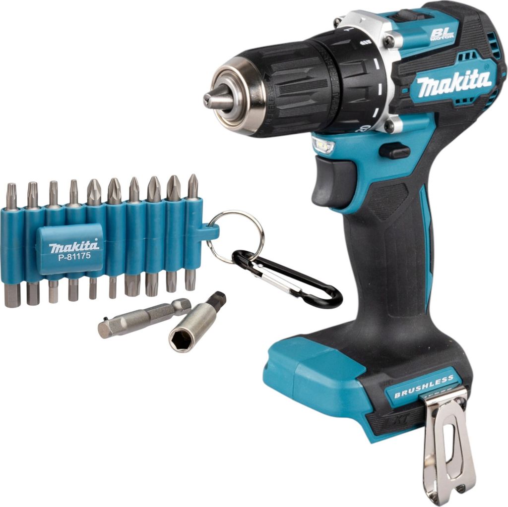 Makita DDF 487 Z Akku Bohrschrauber 18 V 40 Nm Brushless + 22 tlg. Bit Set - ohne Akku, ohne Ladegerät