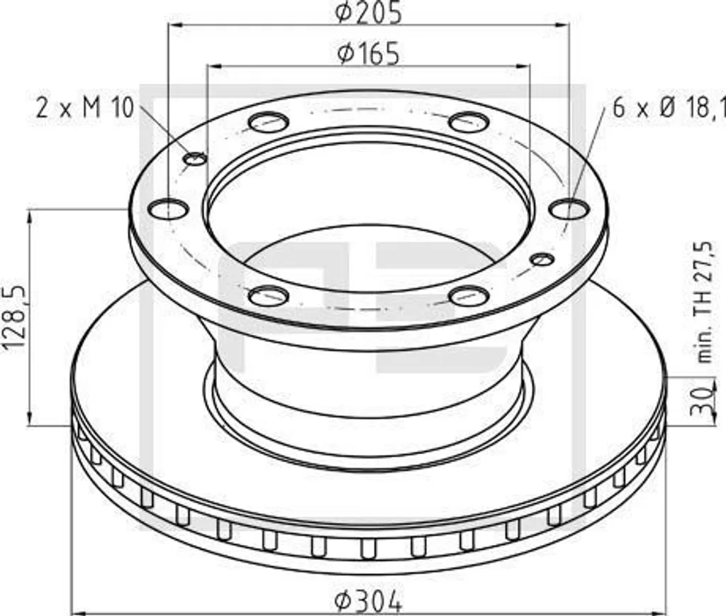 Disque de frein haute résistance PE Automotive 026.677-10A ventilé