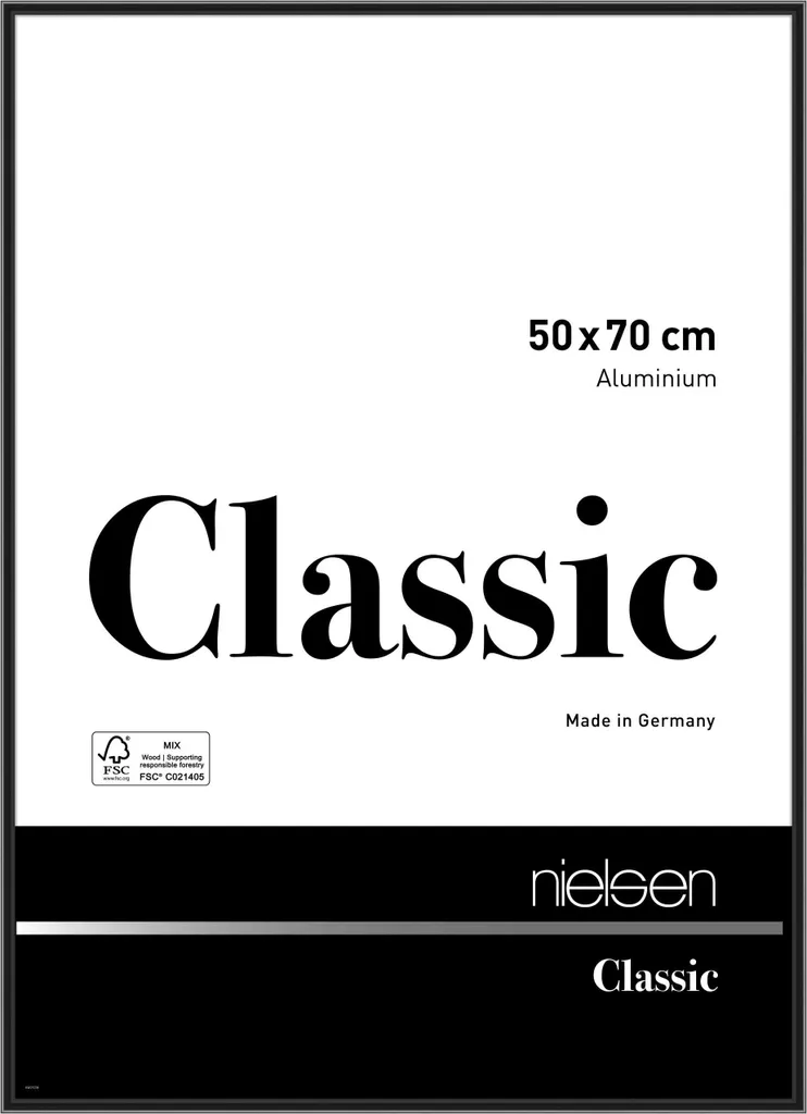 Telaio Nielsen in alluminio Classic 50x70 cm anodizzato nero