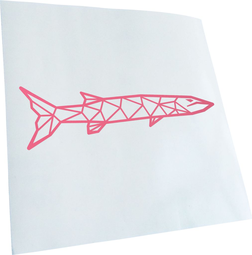 Kiwistar - Autoaufkleber - Barakuda Polygon - Hellrosa - 24x7cm - Aufkleber für Auto, Laptop, Fahrrad, LKW, Motorrad mehrfarbig JDM Decal Racing