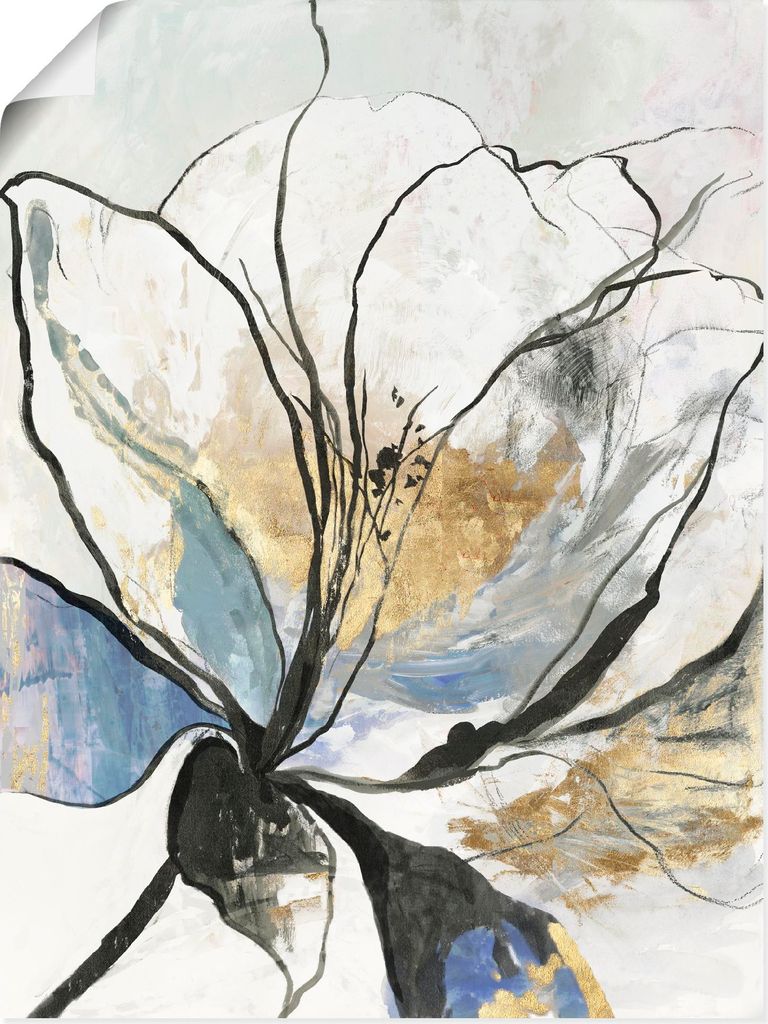 ARTland Poster Umrissenes Blumenmuster I Größe: 60x80 cm