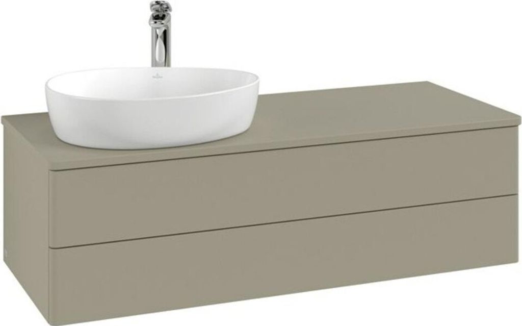 V&B Waschtischunterschrank mit Frontstruktur Antao 120x36x50cm, HL, WBP Lac, wh. m Lac