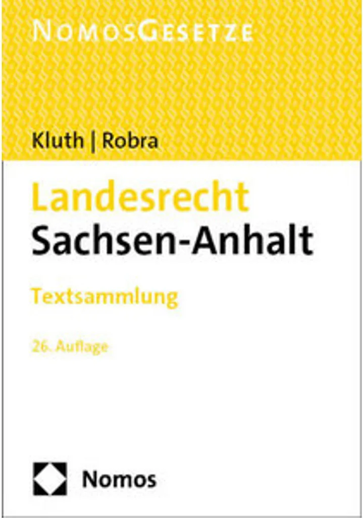 Manuel de Droit Régional Landesrecht Sachsen-Anhalt pour Juristes