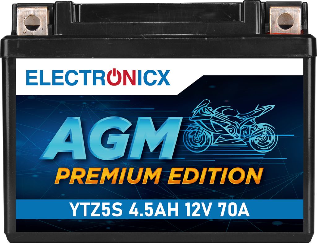 Electronicx AGM Batterie 4,5Ah 12V 70A YTZ5-S ▶ Batterie de Image du produit 