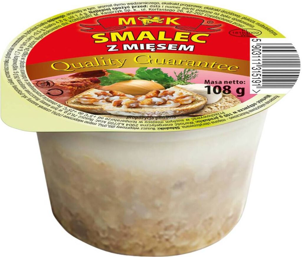 Mk Smalec Z Mięsem 108g Tradycyjny Smak Doskonały Do Zdjęcie produktu 