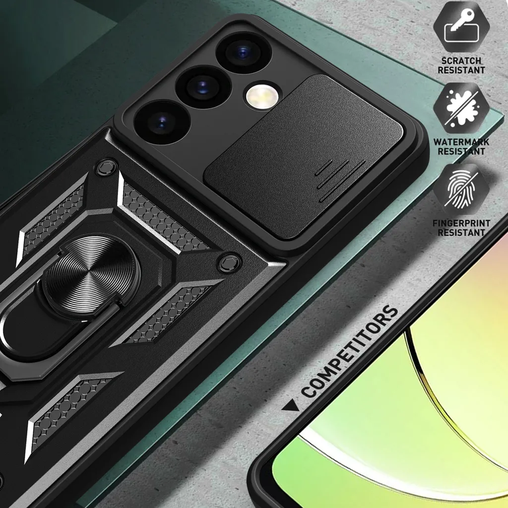 Cover Protettiva Samsung S24 Oro con Anello Rinforzato e TPU - 5