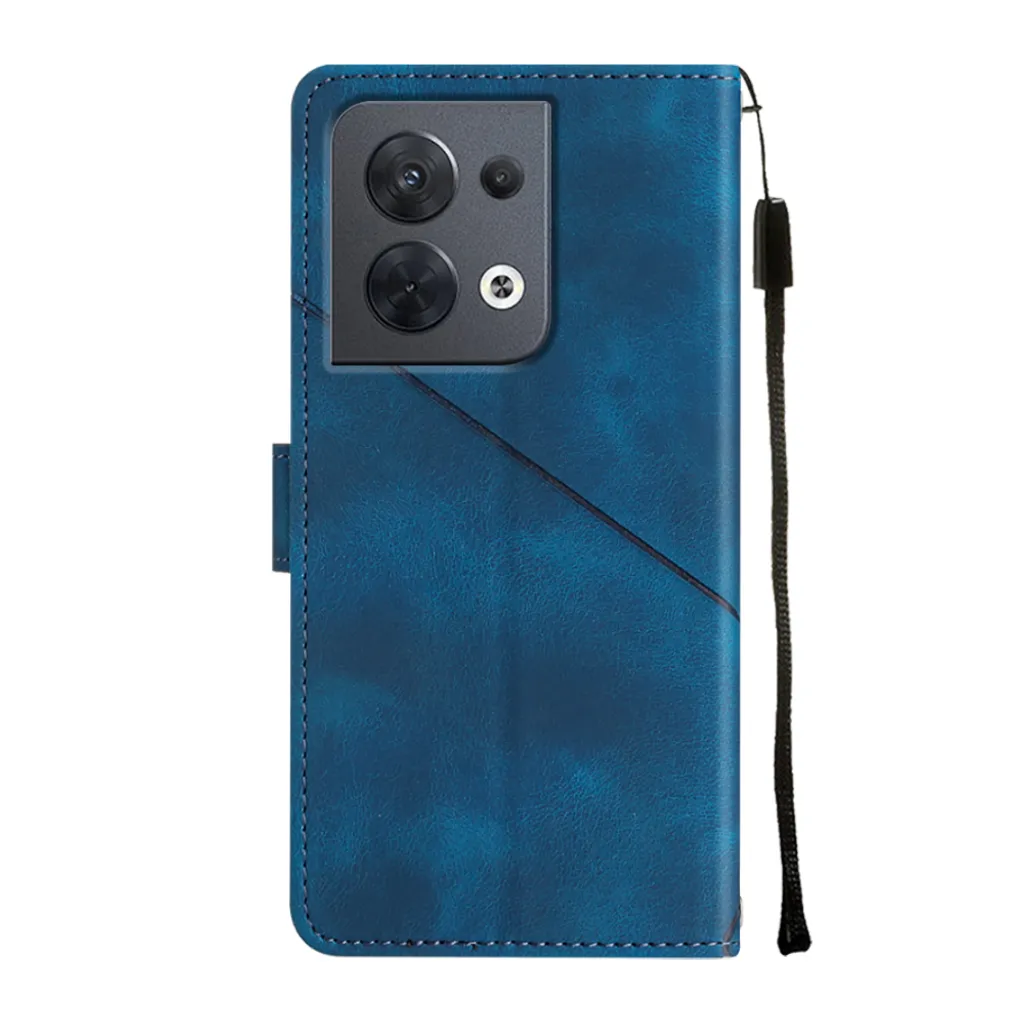 GOKEN Cover per Oppo Reno 8 T (Reno8 T), Custodia Folio in Pelle Flip Wallet Libro Case con Portafoglio, Premium PU/TPU Magnetica Cover con Supporto di Stand/Carte Slot (Blu