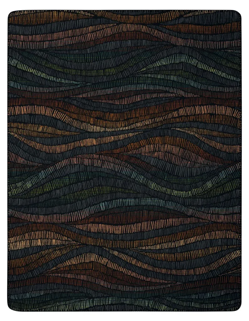 Couverture Biederlack 150x200 antistatique et douce Vivid Waves sans bouloche