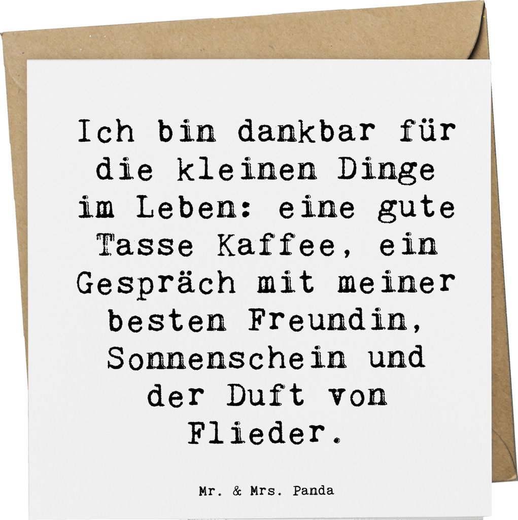 Mr. & Mrs. Panda Grußkarte Spruch Dankbarkeit für kleine Dinge - Weiß - Geschenk, Motivation, anlasskarte, Klappkarte, Gefühl, Glückwunschkart...