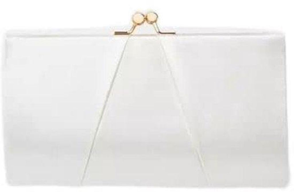 Beige Satin Clutch Tasche, 5,1 x 12 x 20,8 cm