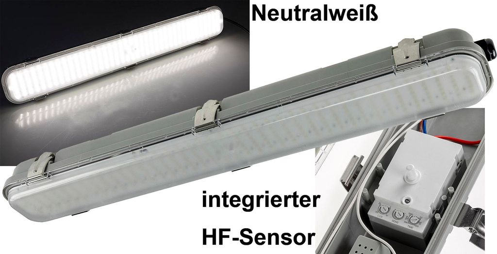 LED Deckenleuchte HORTA 60cm IP65 HF-Bewegungsmelder 18W Produktbild 