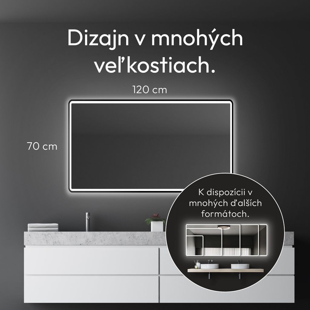LED kúpeľňové zrkadlo TALOS black Moon 120x70 cm - Obrázok produktu 