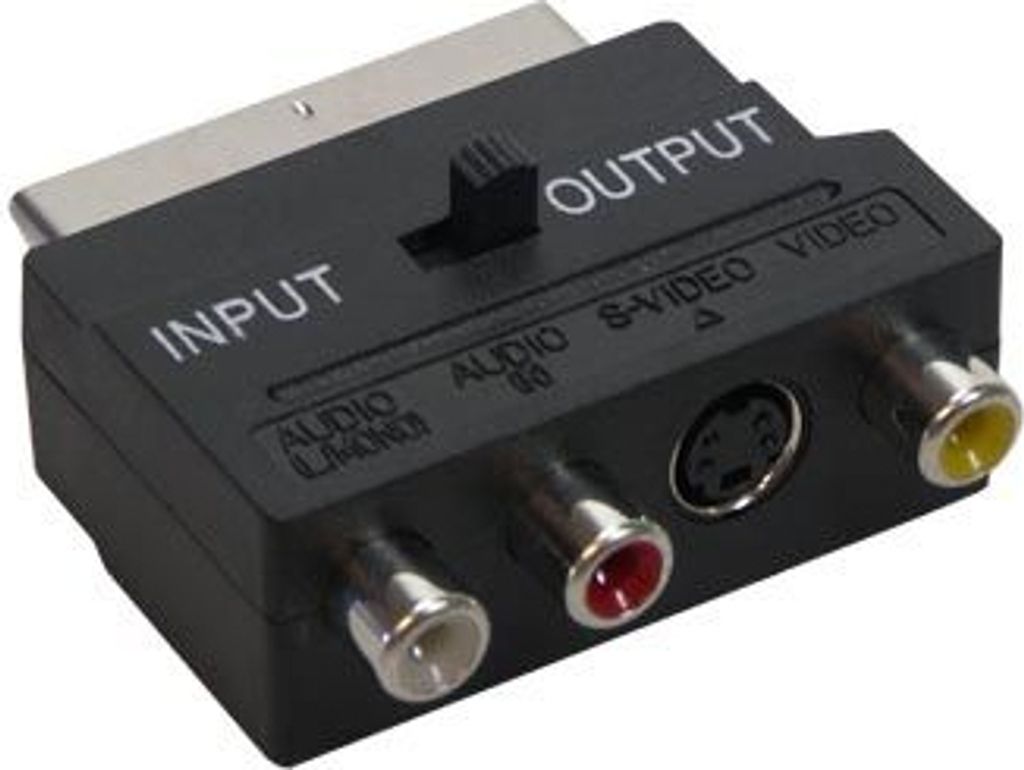 Alcasa 5525-3CU, SCART (21-pin), 3 x RCA + S-Video, Männlich, Weiblich, Schwarz, 2x RCA