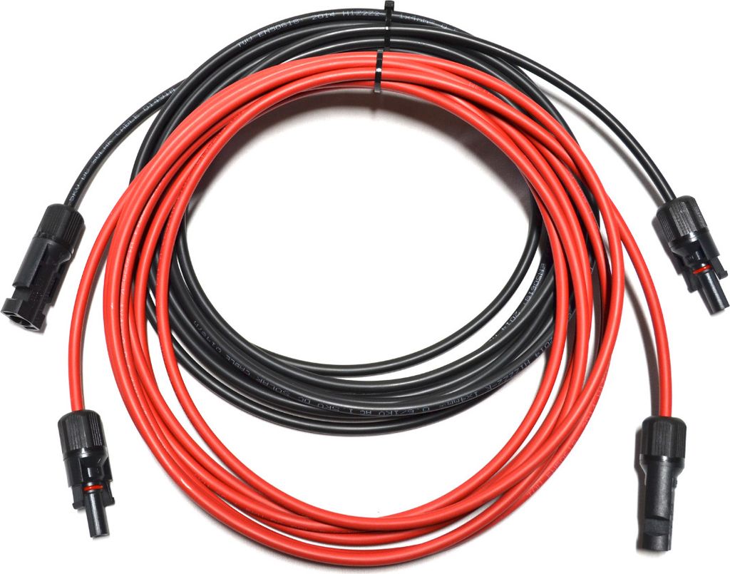 5m Solarkabel Verlängerungskabel Paar rot schwarz 4 mm²