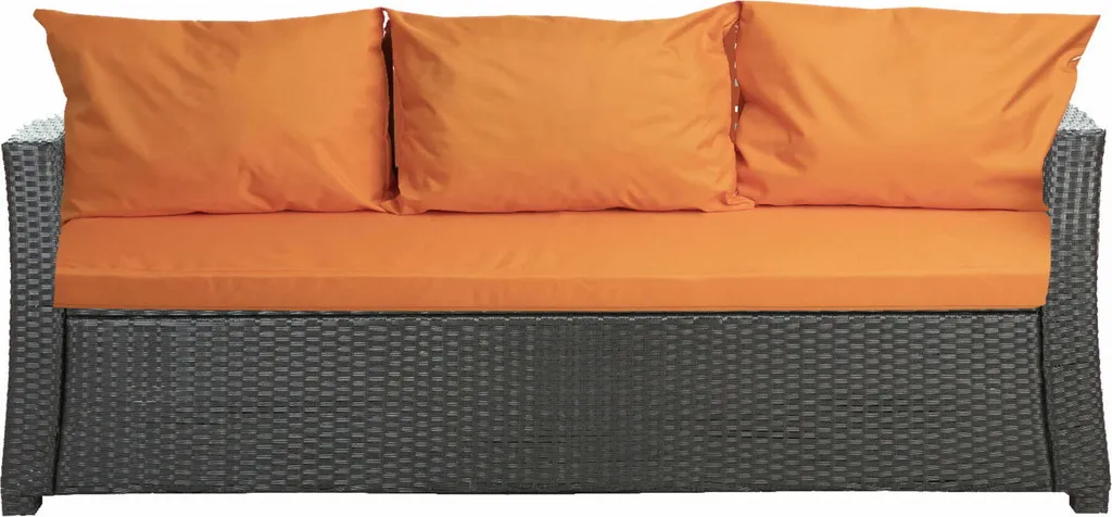 Cuscini Divano Giardino Arancione 3 Posti | Ricambio Rattan 168x52x7