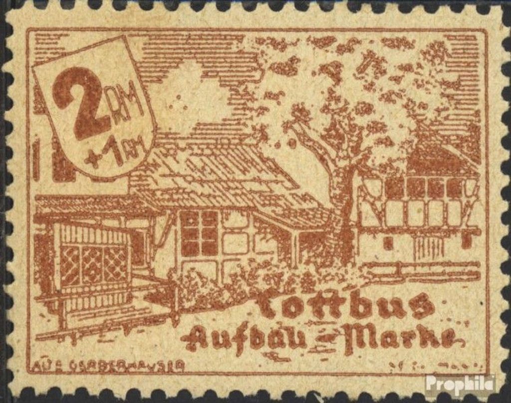 Briefmarken Cottbus 1945 Mi 22w postfrisch Wiederaufbau Produktbild 