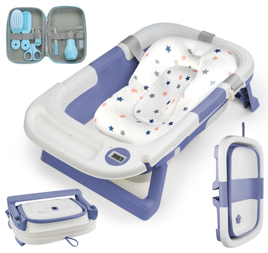 Baby Badewanne Faltbar mit Badematte, Babypflege Set, Produktbild 