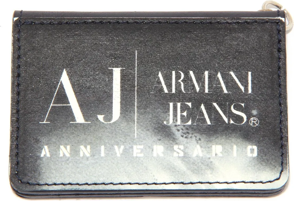 Petit porte-monnaie bleu foncé Armani Jeans 9594S aimanté pour homme