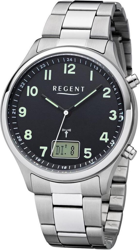 REGENT FR-276 Funk Herrenuhr Analog/Digital 40 mm Edelstahl