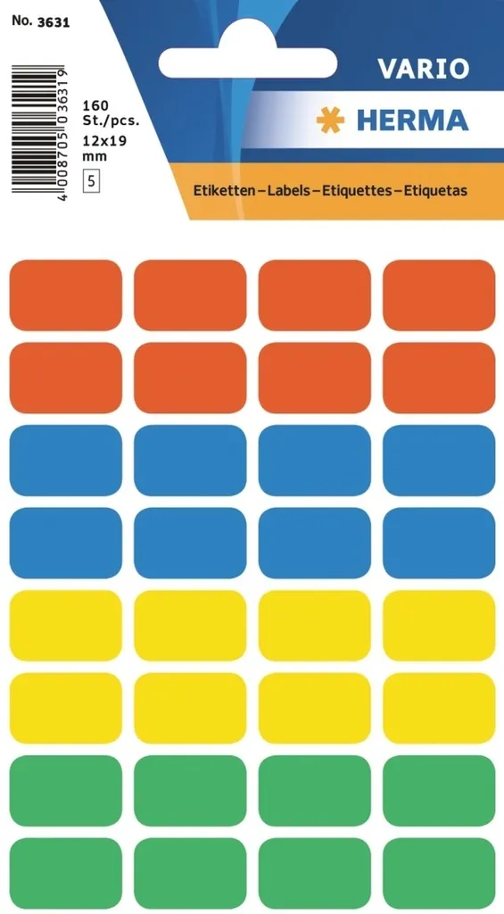 Etichette Colorate 12x19mm Multiuso - 10 Pack x 160 Adesivi Professionali