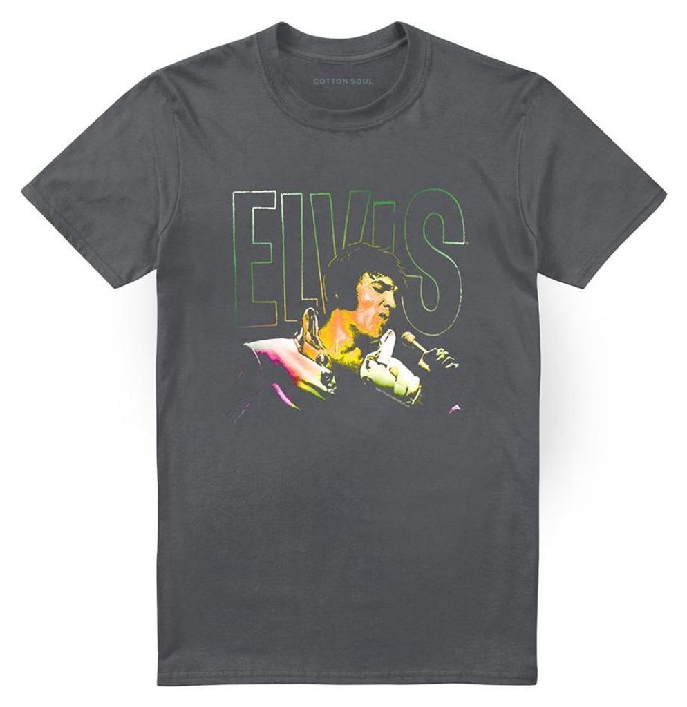 Elvis Presley - T-Shirt für Herren/Damen Uni TV33465 (M) (Holzkohle)
