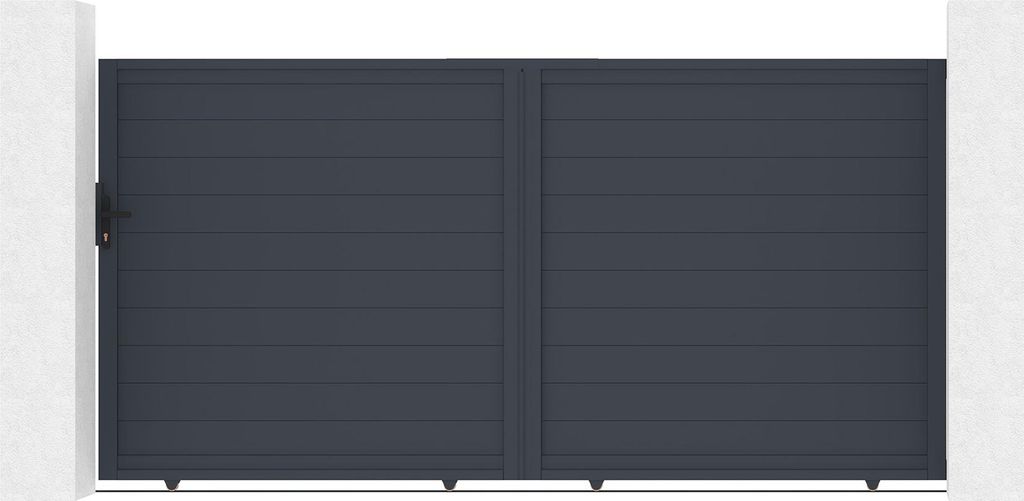 Schiebetor aus aluminium 3,5m EIGER H.180cm grau