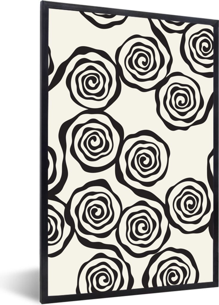 MuchoWow MuchoWow Gerahmtes Poster Natur - Muster - Spiralen 40x60 cm - Poster mit zchwarzem Bilderrahmen - Papierdruck - Wandbilder