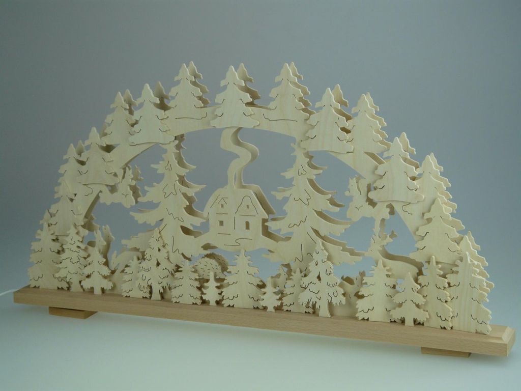 Original Erzgebirgischer Marken Schwibbogen Lichterbogen 70 x 43 cm S70-B_16