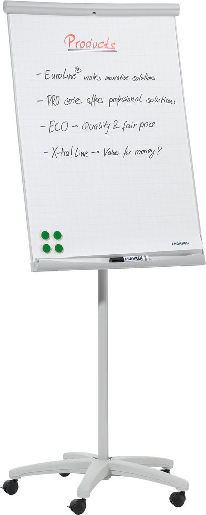 FRANKEN Flipchart U Act! Line Mobil 700 x 1.000 mm Höhe: 1.860 mm