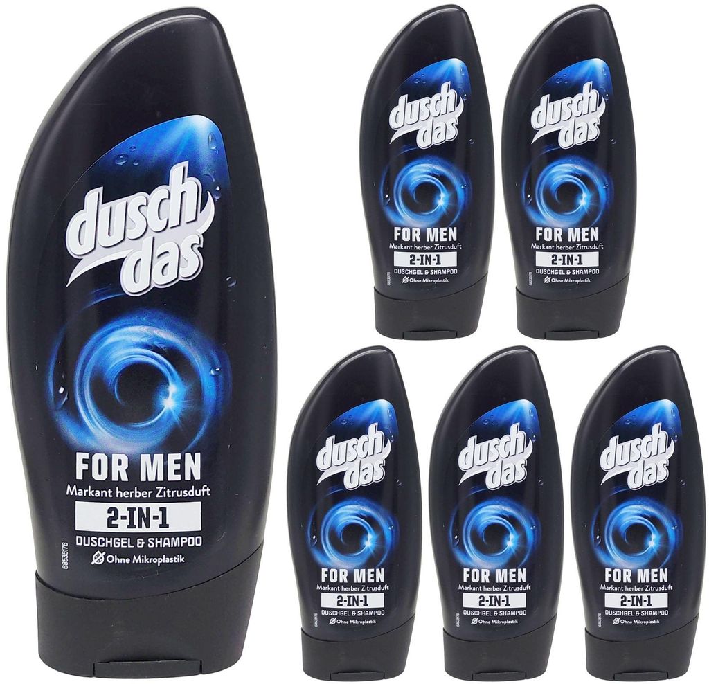 6x duschdas Duschgel FOR MEN 250ml Shampoo 2-in-1 mit Zitrusduft