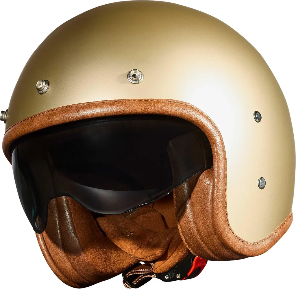 Casque jet Peroz Filus XL or pâle mat : confort urbain et look soigné