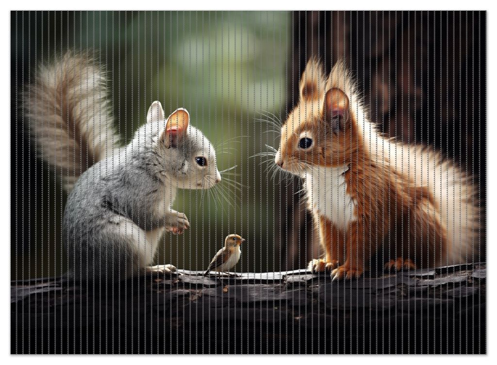 Wallario Duschmatte Antirutschmatte Badmatte Fußmatte Waldfreunde im Dialog, Größe ca. 90 x 65 cm