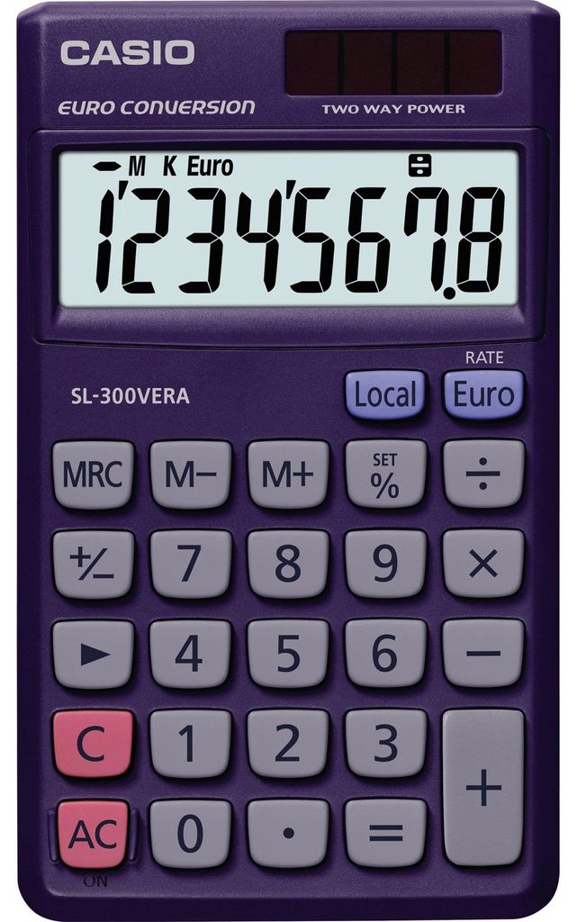 CASIO Taschenrechner SL-300 VERA Solar-/ Batteriebetrieb