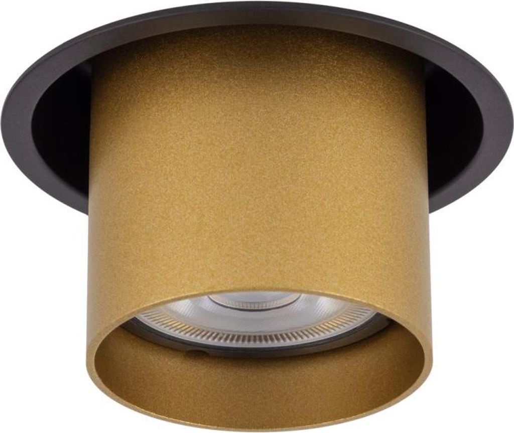 Einbaustrahler Metall rund D: 8.3 cm in Schwarz Gold GU10 Modern