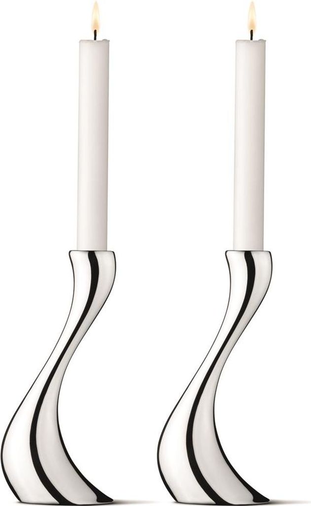 Georg Jensen COBRA CANDLEHOLDER STAINLESS STEEL MIRROR MEDIUM 2 PCS 3586579