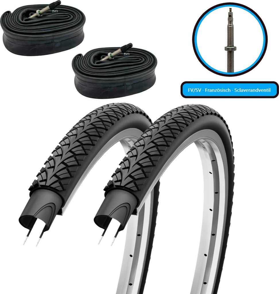 2x Fahrradreifen SET 28x1,60 Zoll 42-622 700x40c Decke Mantel inkl. 2x SV Schlauch
